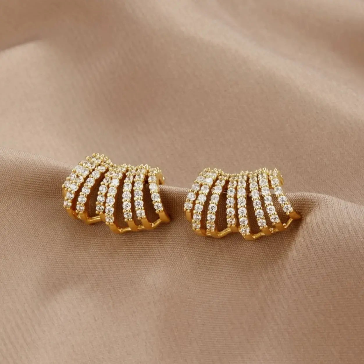 Golden Pearl Hoop Earrings