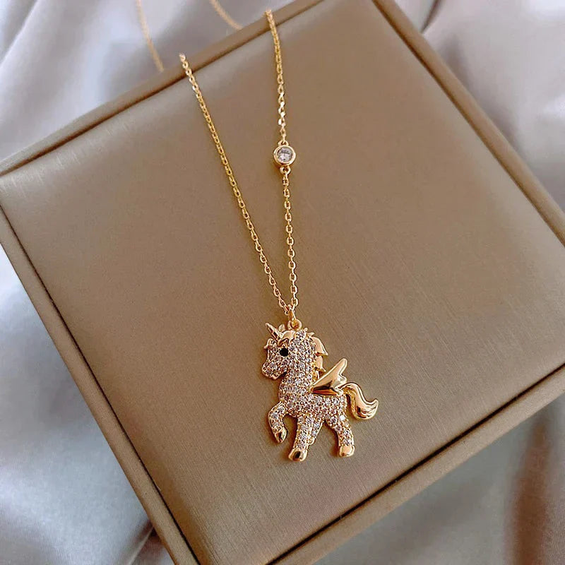 Unicorn Zirconium Necklace