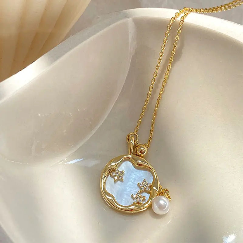 Moonstone with Pearl Necklace