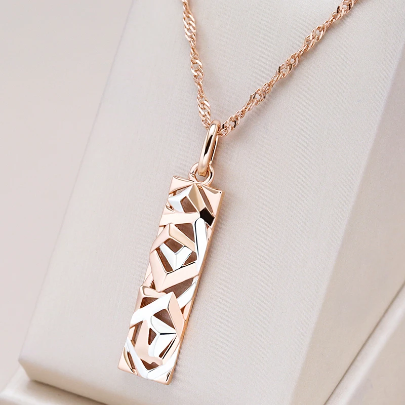 Elegant Rectangular Golden Necklace