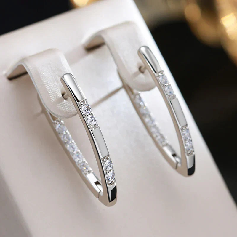 Elegant Zirconia Earrings in Golden