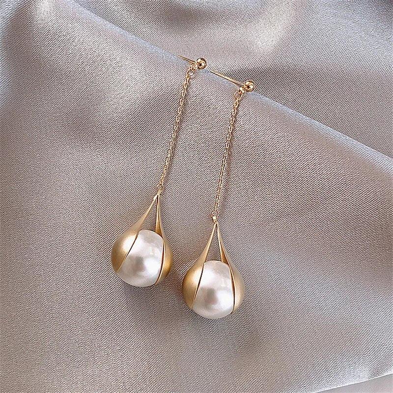 Golden Pearl Earrings