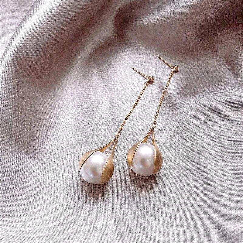 Golden Pearl Earrings