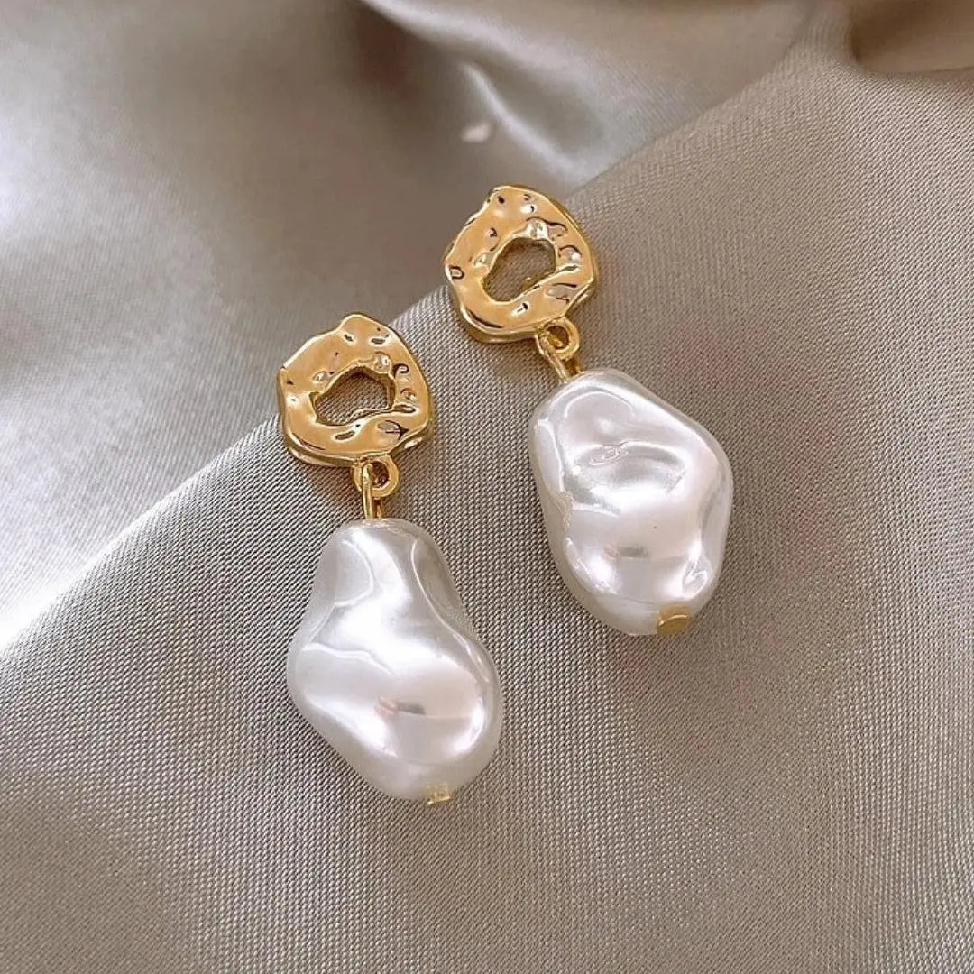 Boho Pearl Earrings in Golden