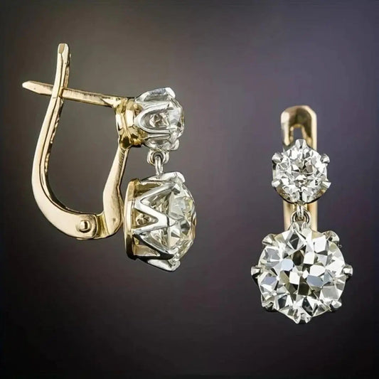 Vintage Zirconia Earrings in Golden