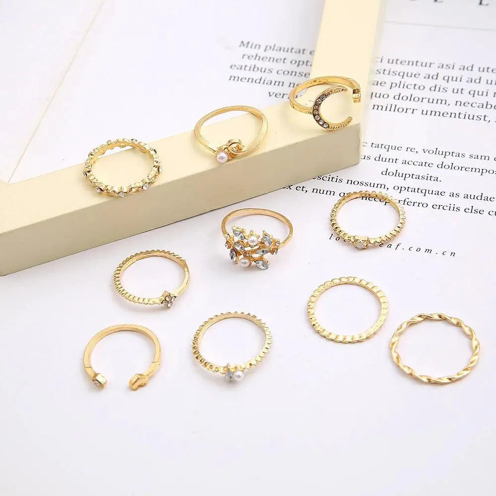10-Pack Bohemian Rings