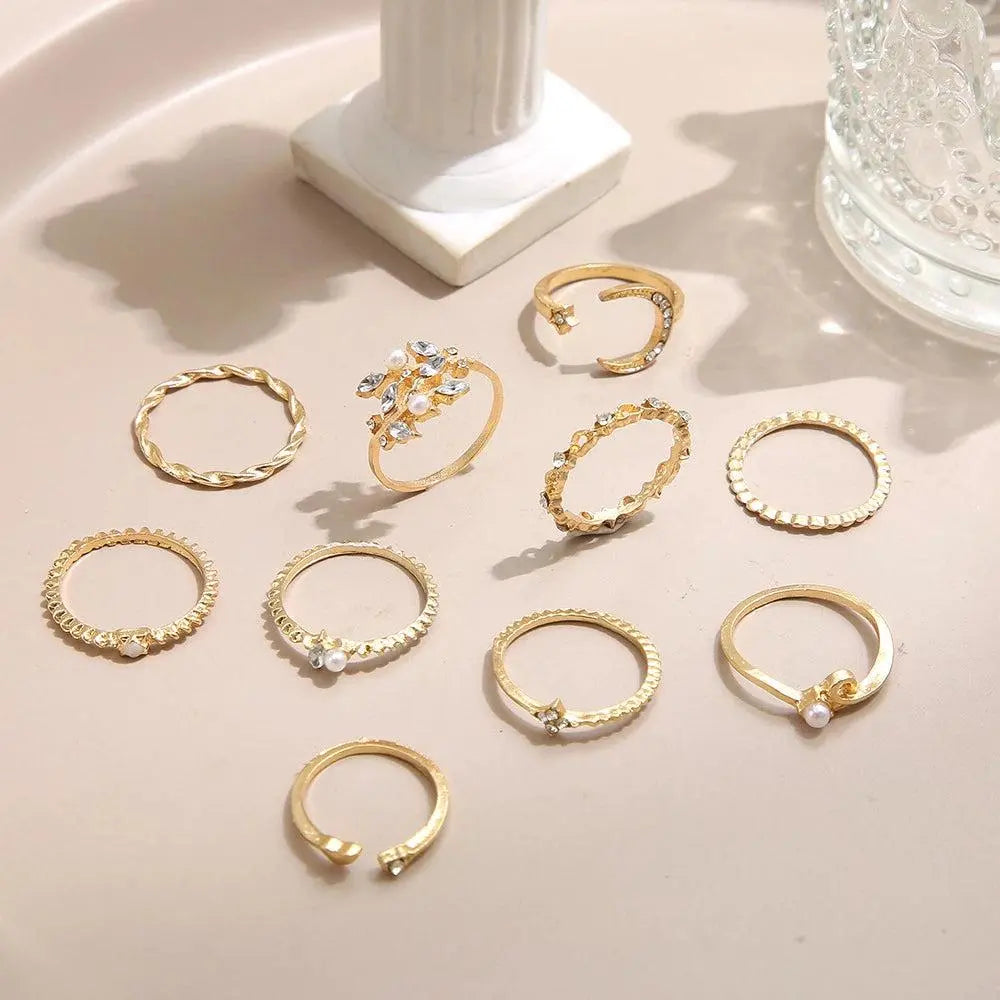 10-Pack Bohemian Rings