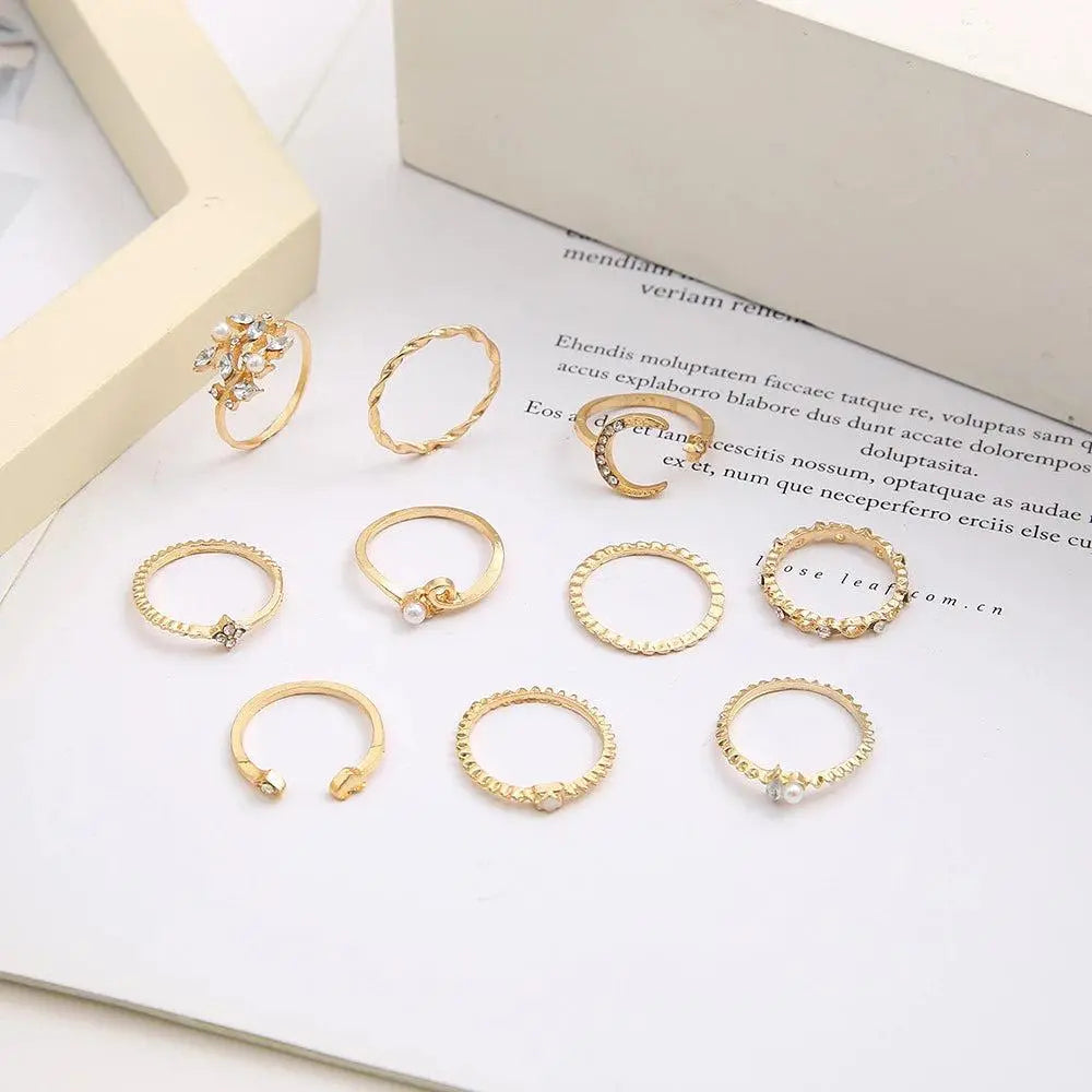10-Pack Bohemian Rings