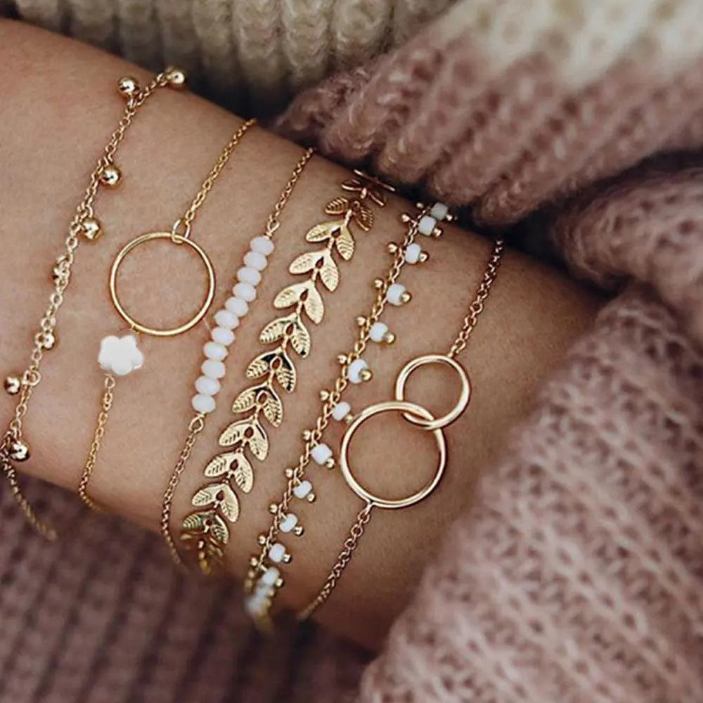 Pack of Boho Bracelets in Golden