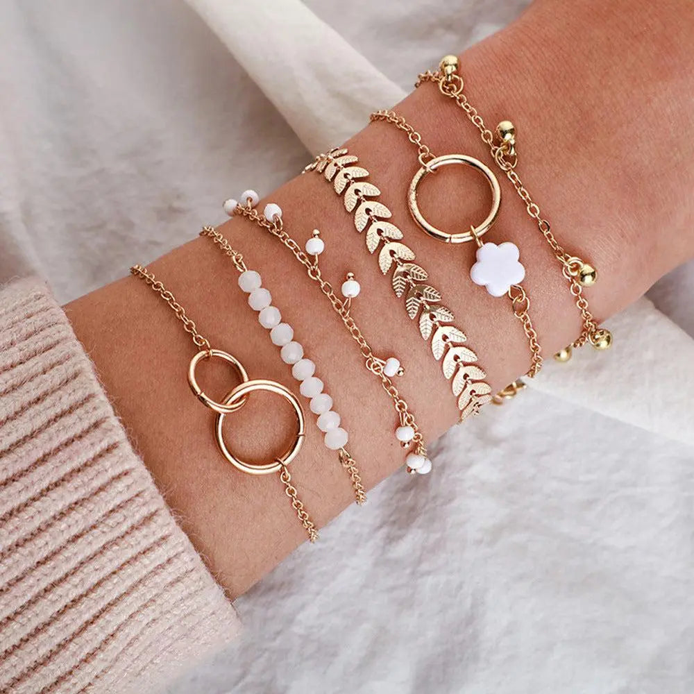 Pack of Boho Bracelets in Golden