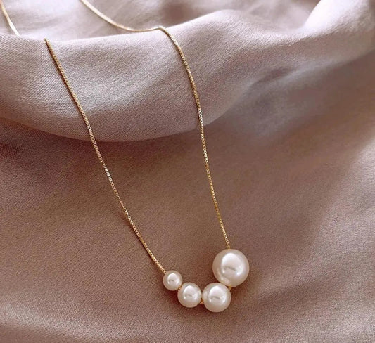 Golden freshwater pearl necklace