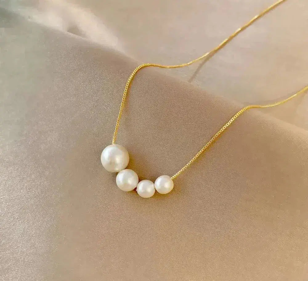 Golden freshwater pearl necklace