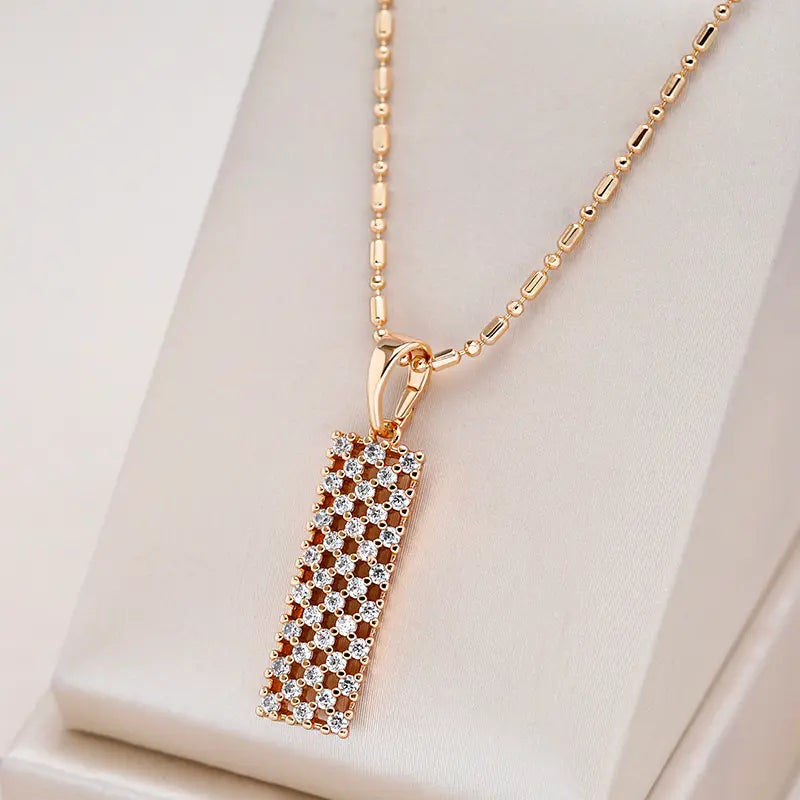 Golden zirconia necklace