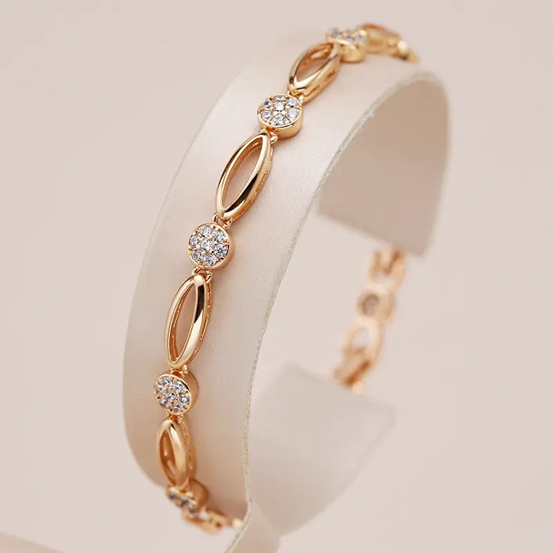 Elegant golden-silver zirconia bracelet