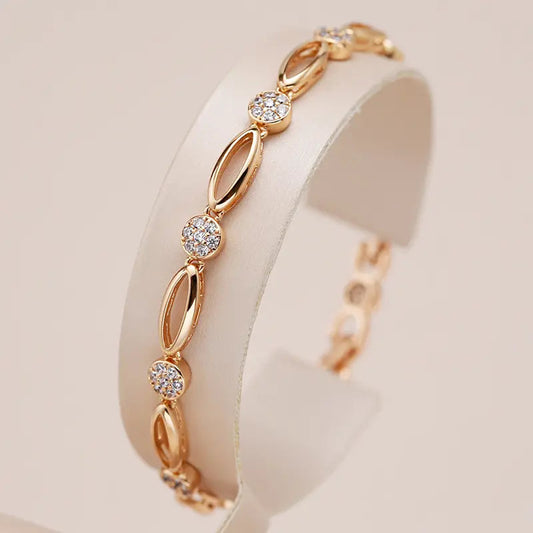 Elegant golden-silver zirconia bracelet