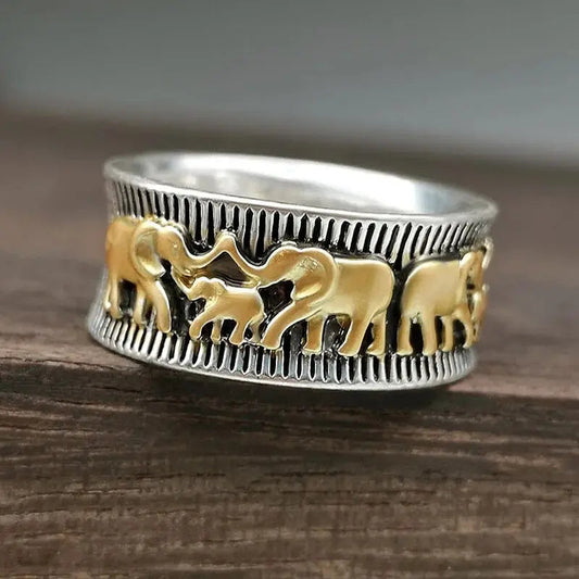 Vintage Golden Elephant Ring