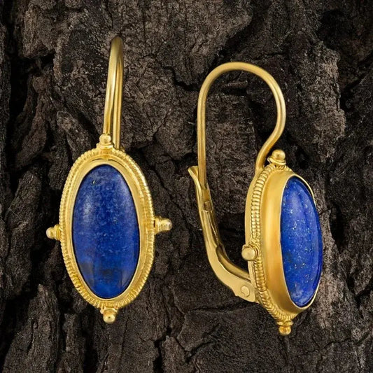 Blue Vintage Earrings in Golden