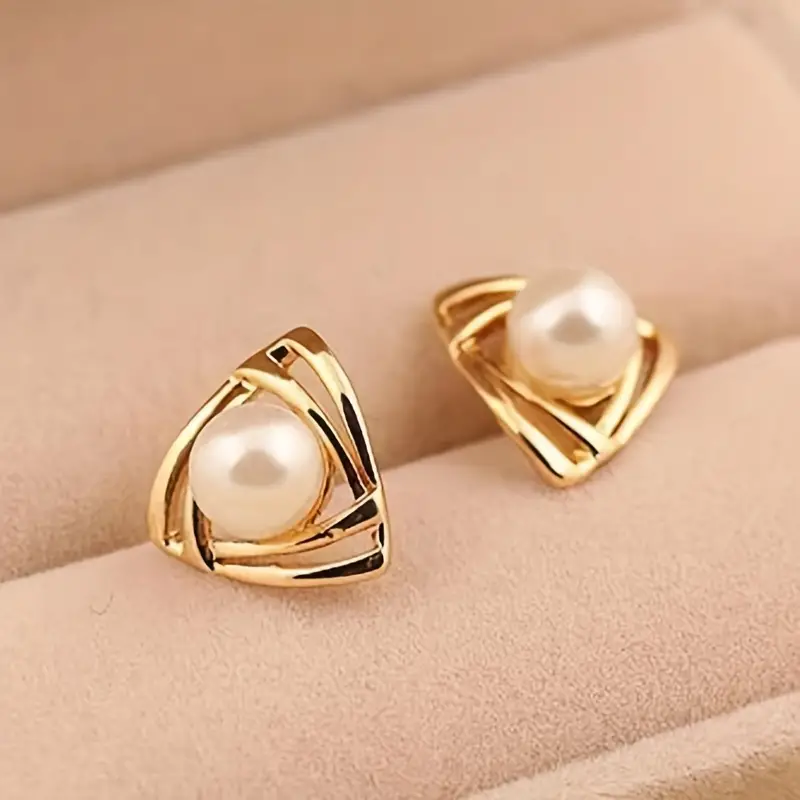 Elegant Pearl and Golden Earrings