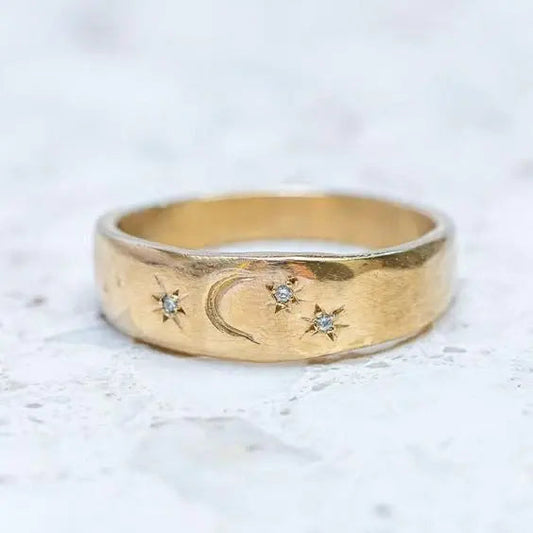 Sterling Night Ring in Vintage Golden