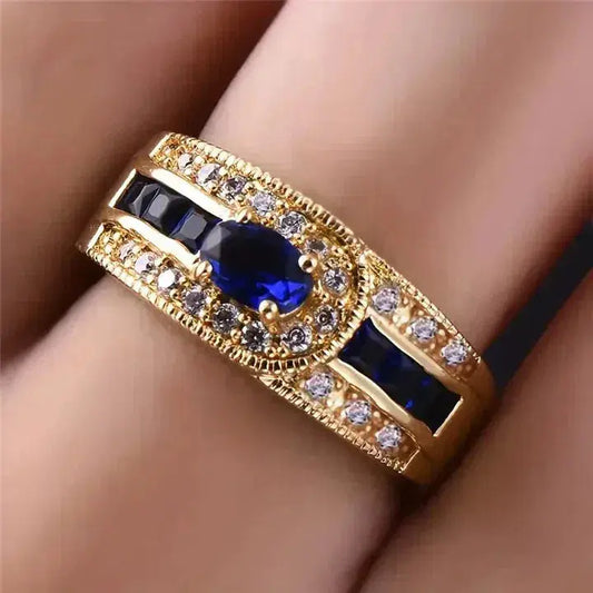 Brilliant Blue Golden Ring